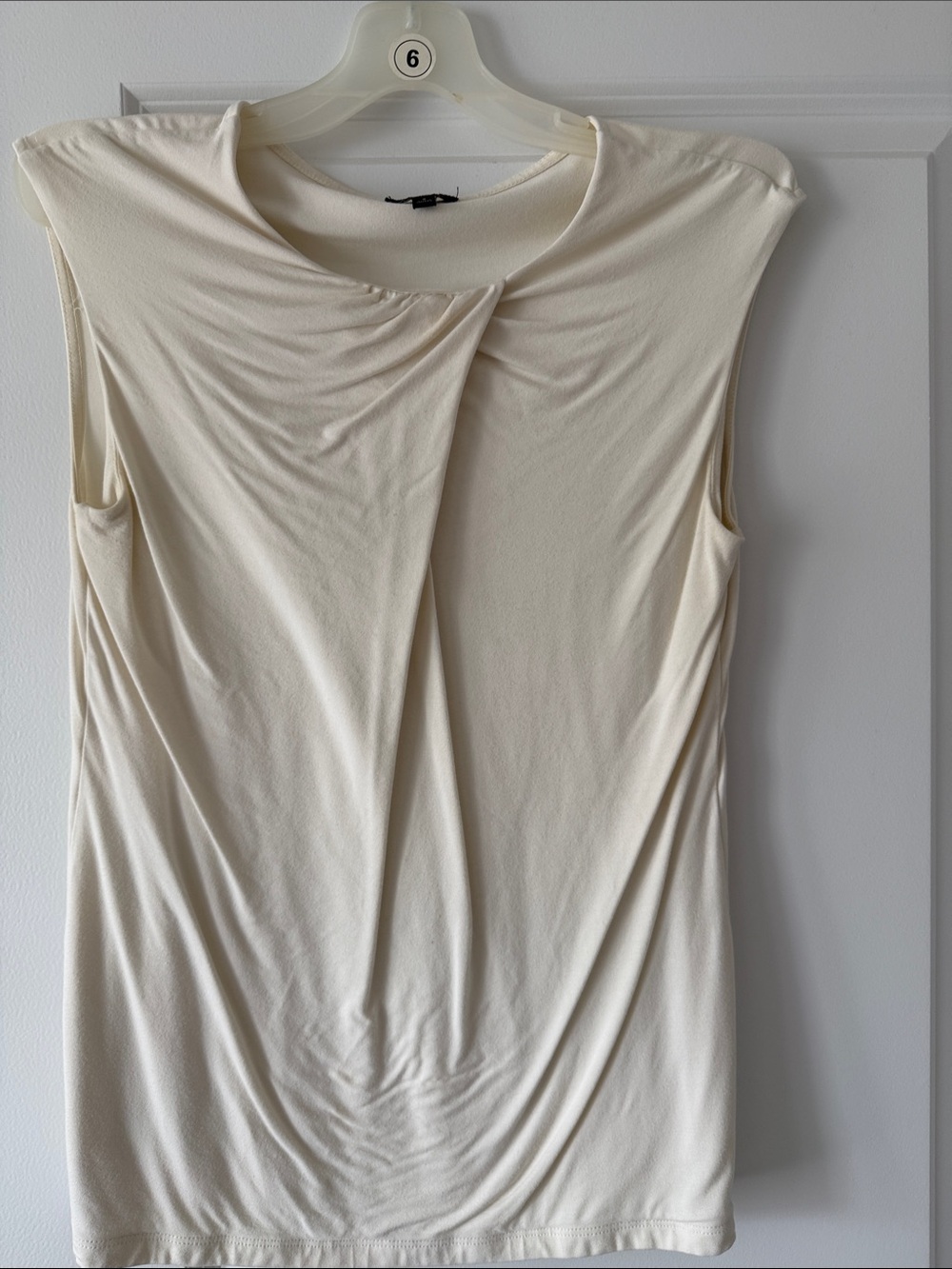 Talbots Cream Sleeveless Draped Tank Top